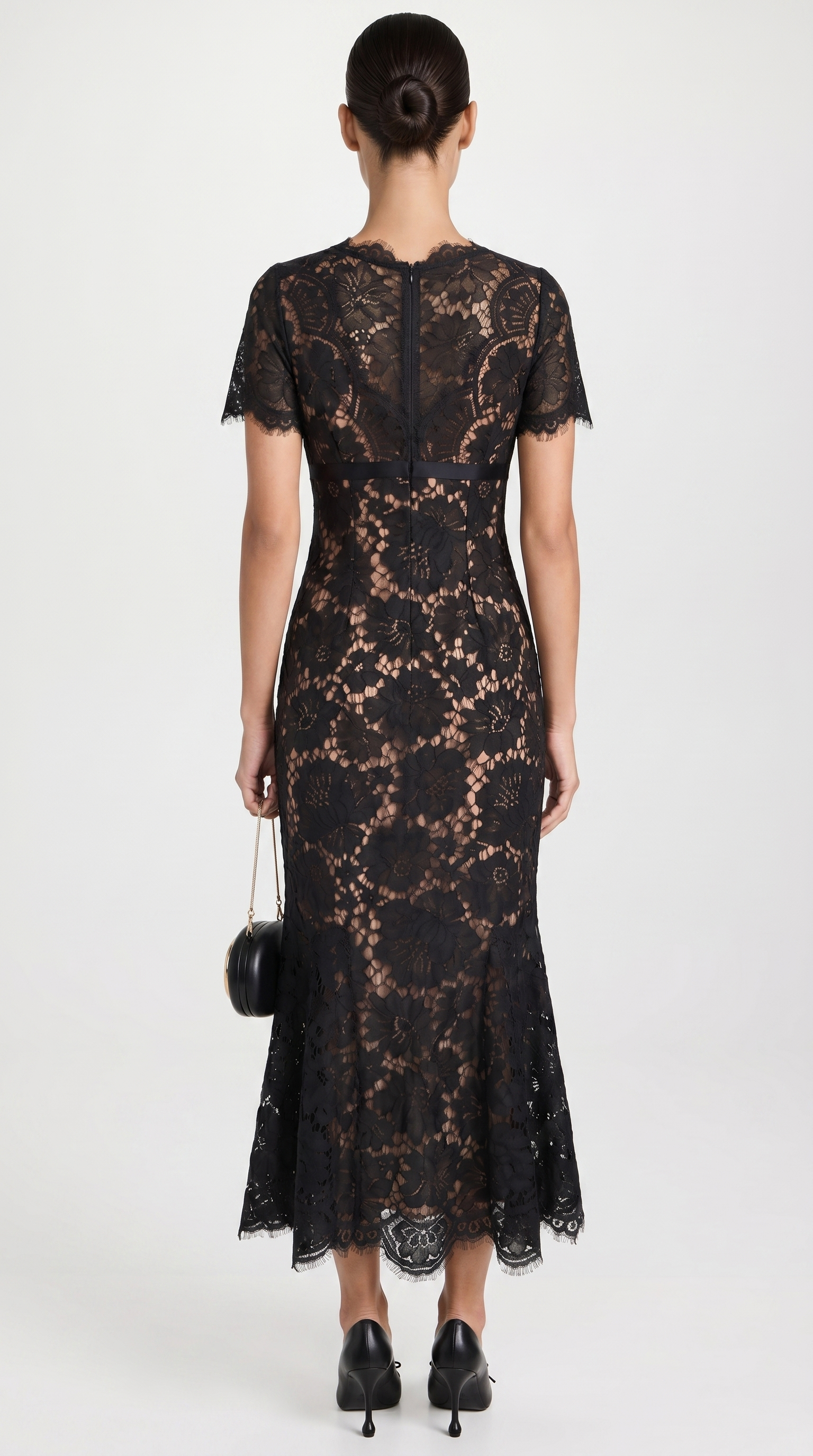 Wren Eyelash Lace Trumpet Midi Dress