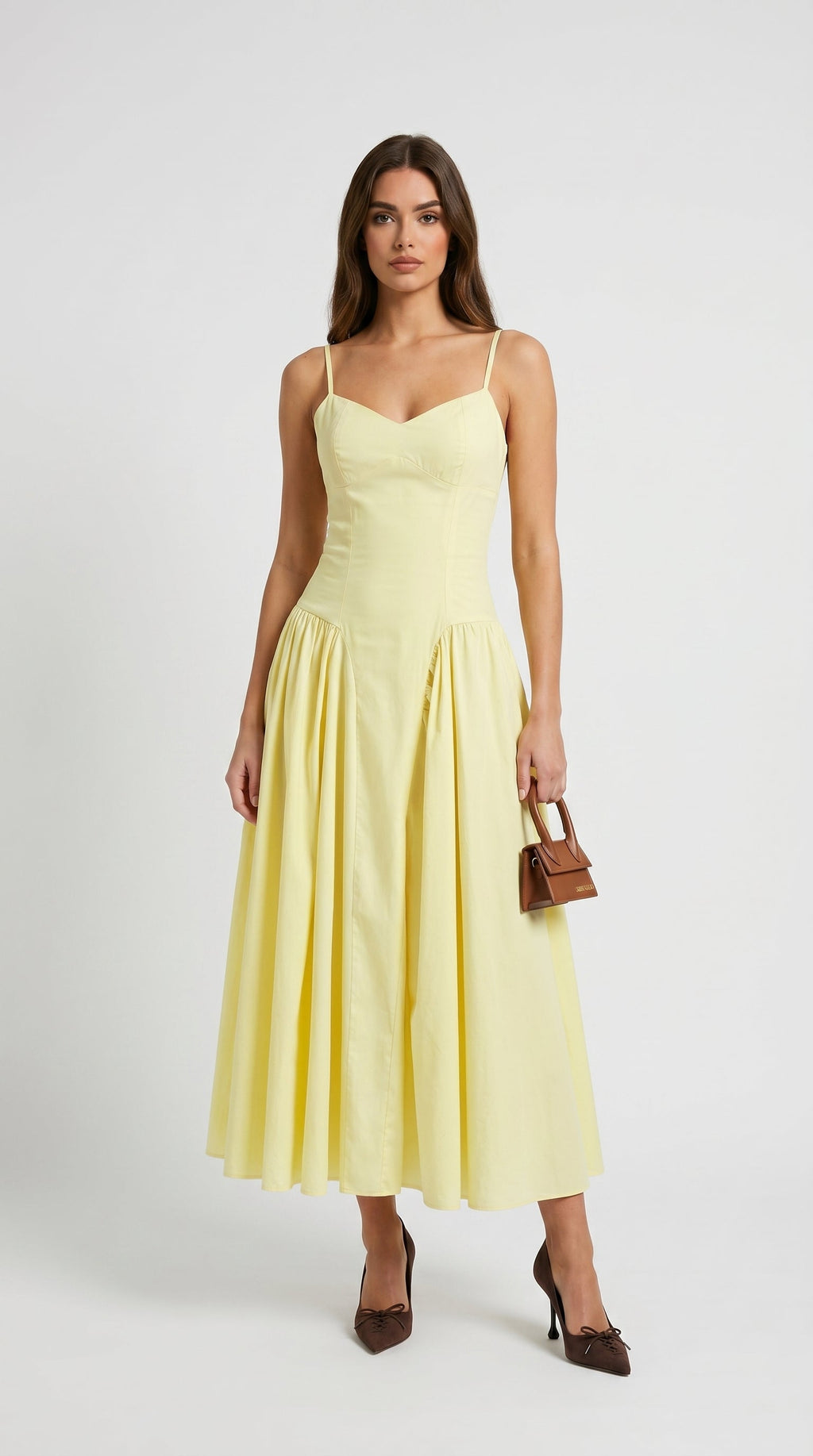 Ilona Bodice Pleated Midi Dress