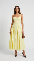 Ilona Bodice Pleated Midi Dress
