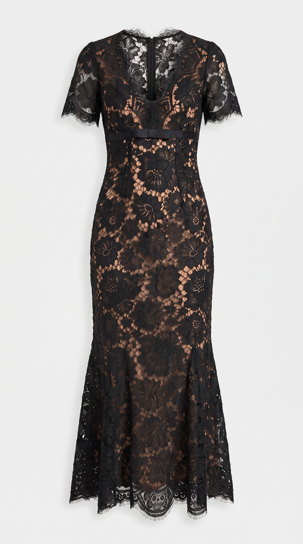 Wren Eyelash Lace Trumpet Midi Dress