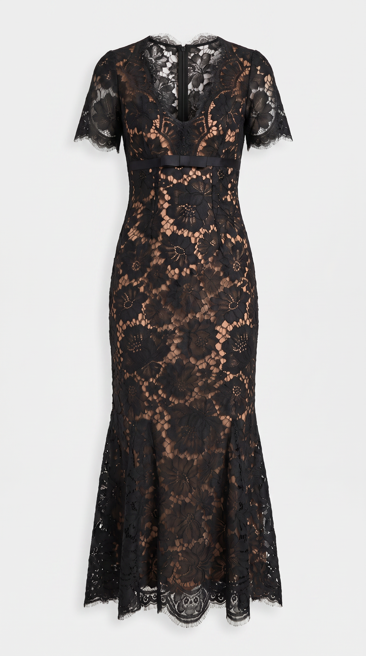 Wren Eyelash Lace Trumpet Midi Dress