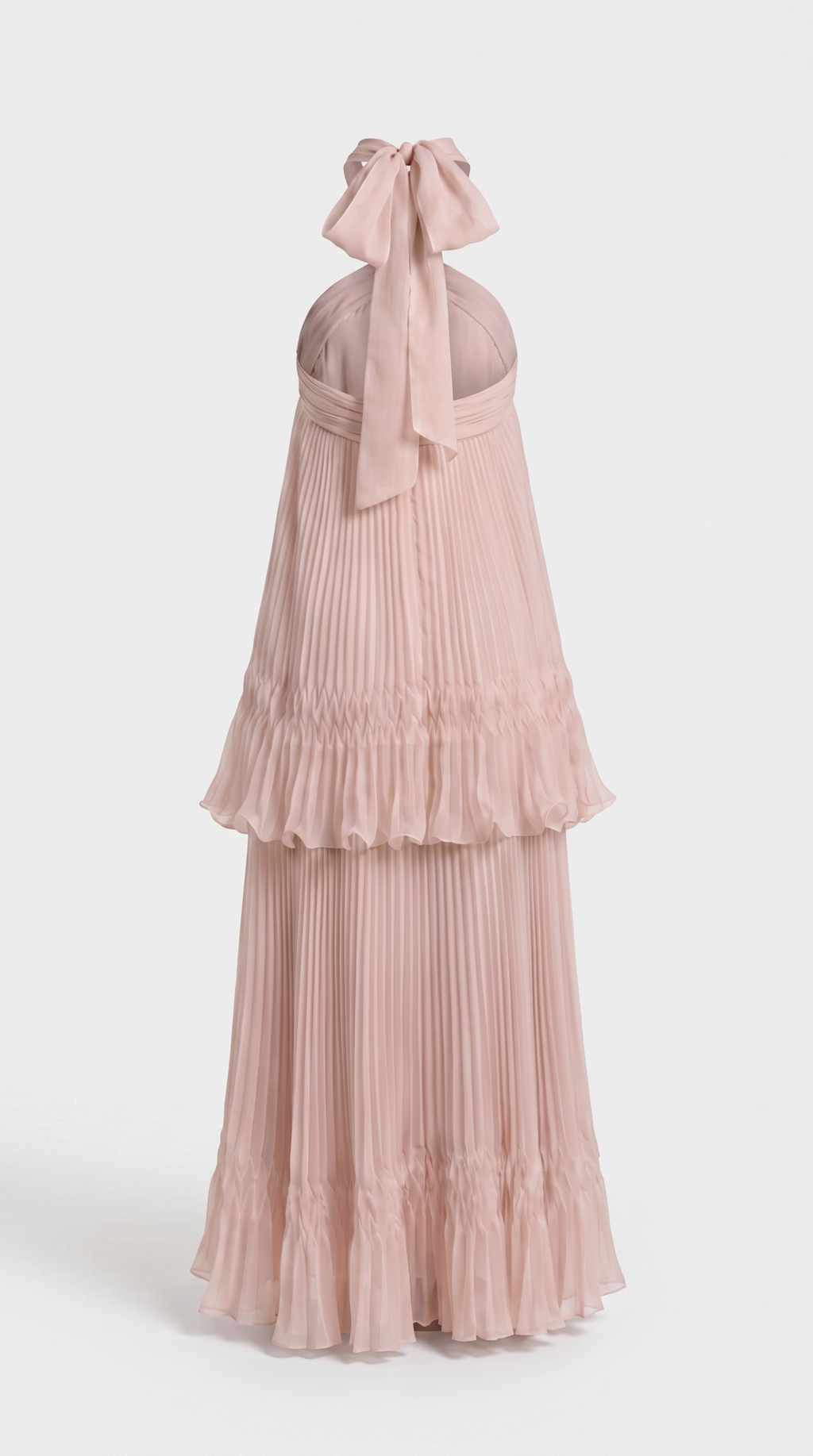 Mila Plissé Halter Maxi Gown