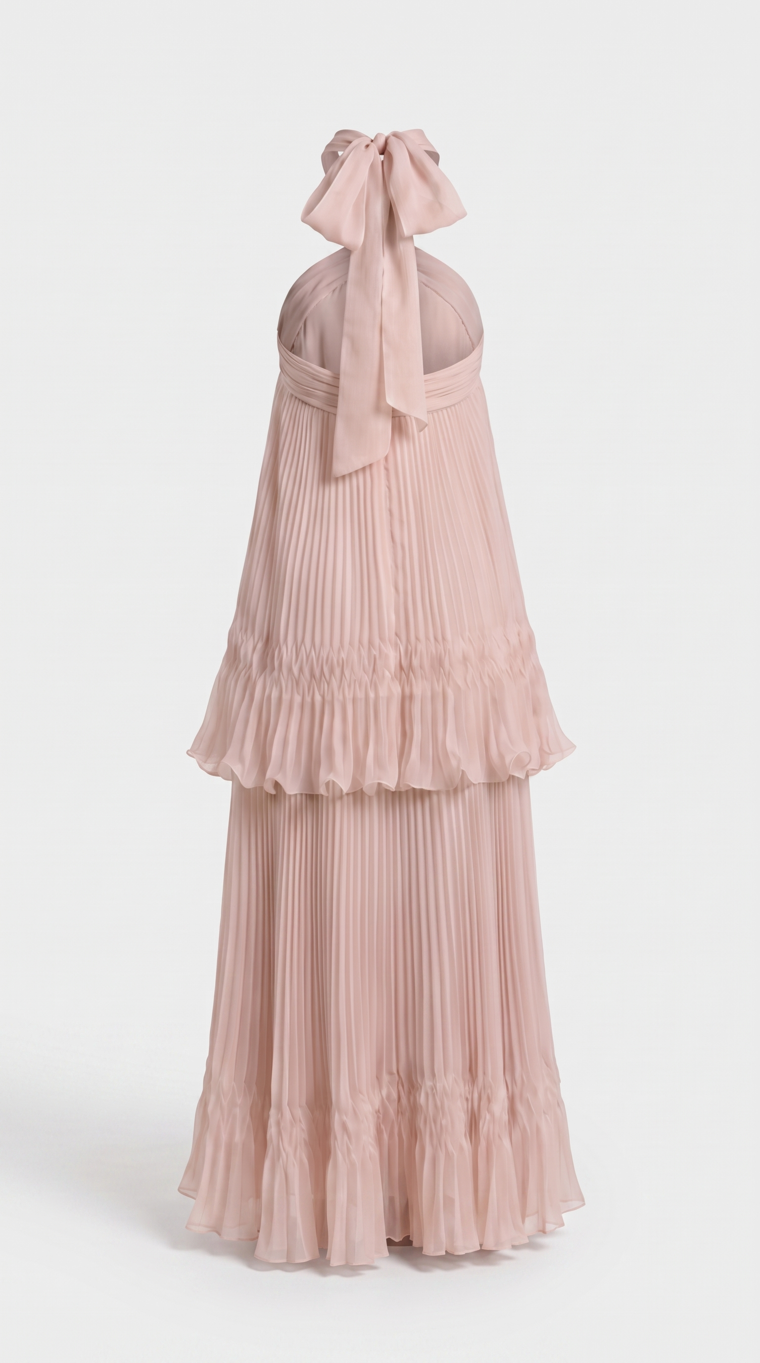 Mila Plissé Halter Maxi Gown