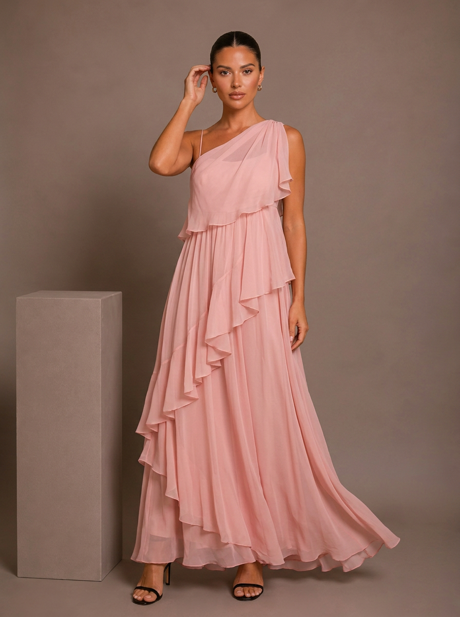 Marlene Asymmetric Ruffle Dress