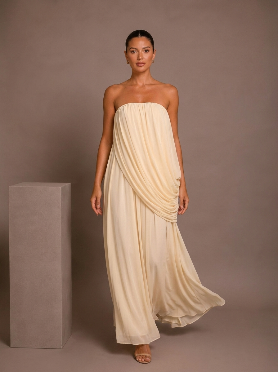 Adeline Draped Grecian Maxi Dress