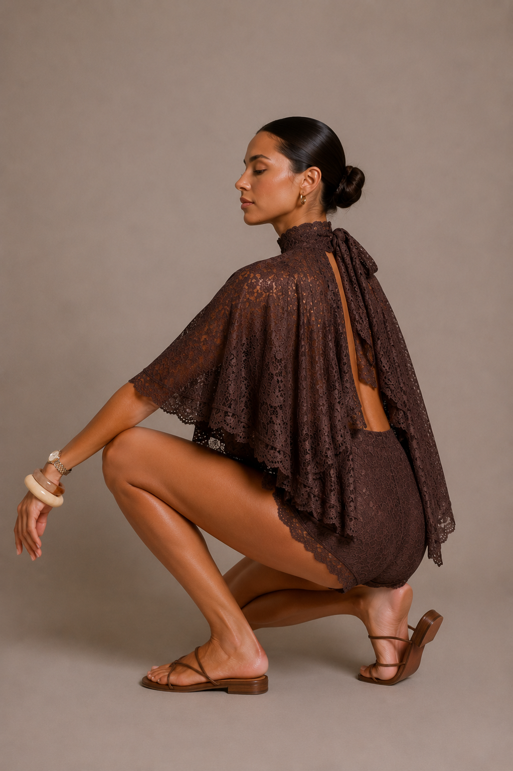 Isadora Lace Cape Set