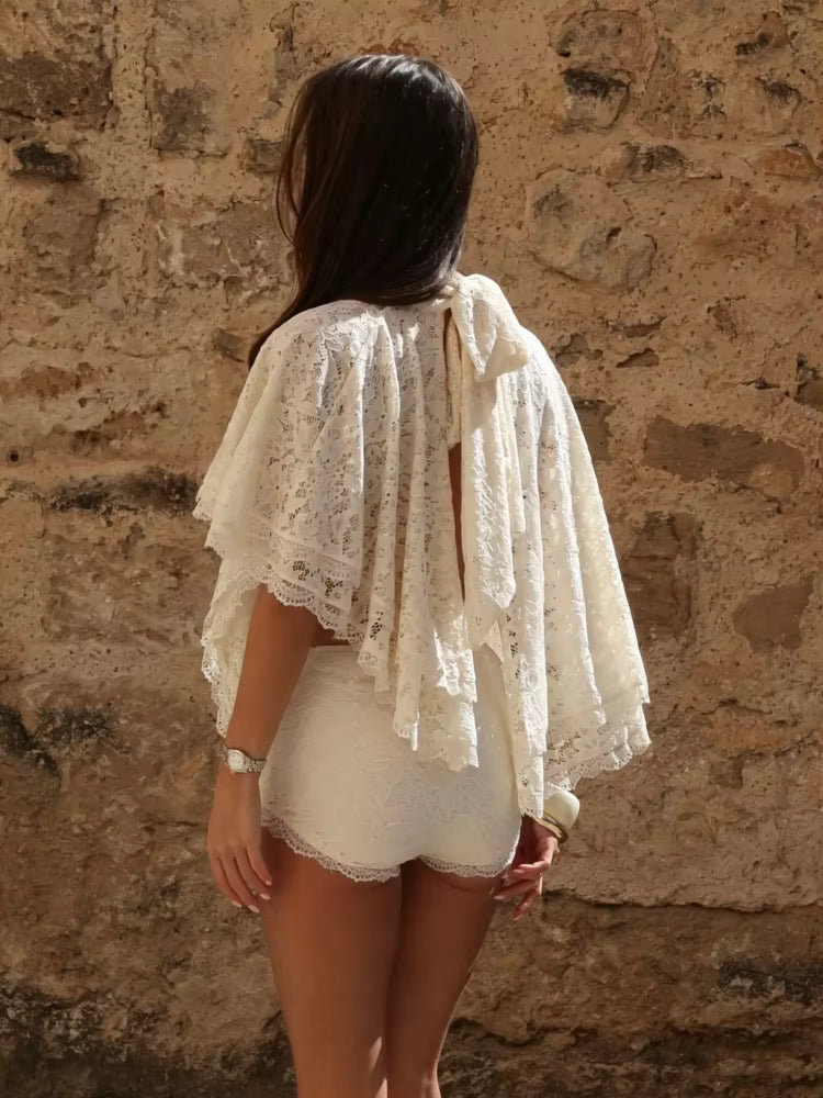Isadora Lace Cape Set