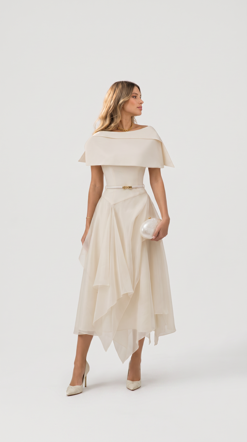Lia Gauze Cloak Dress