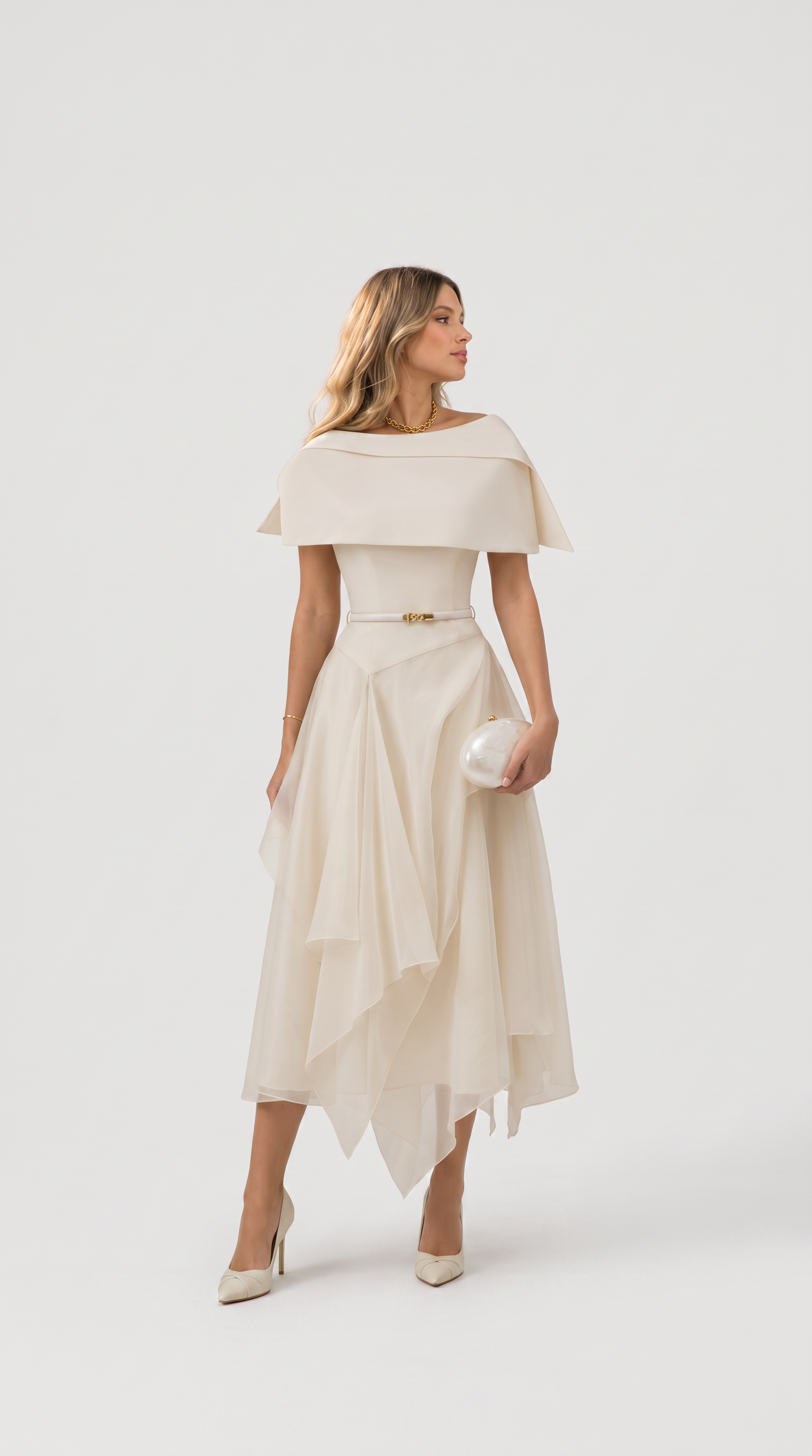 Lia Gauze Cloak Dress
