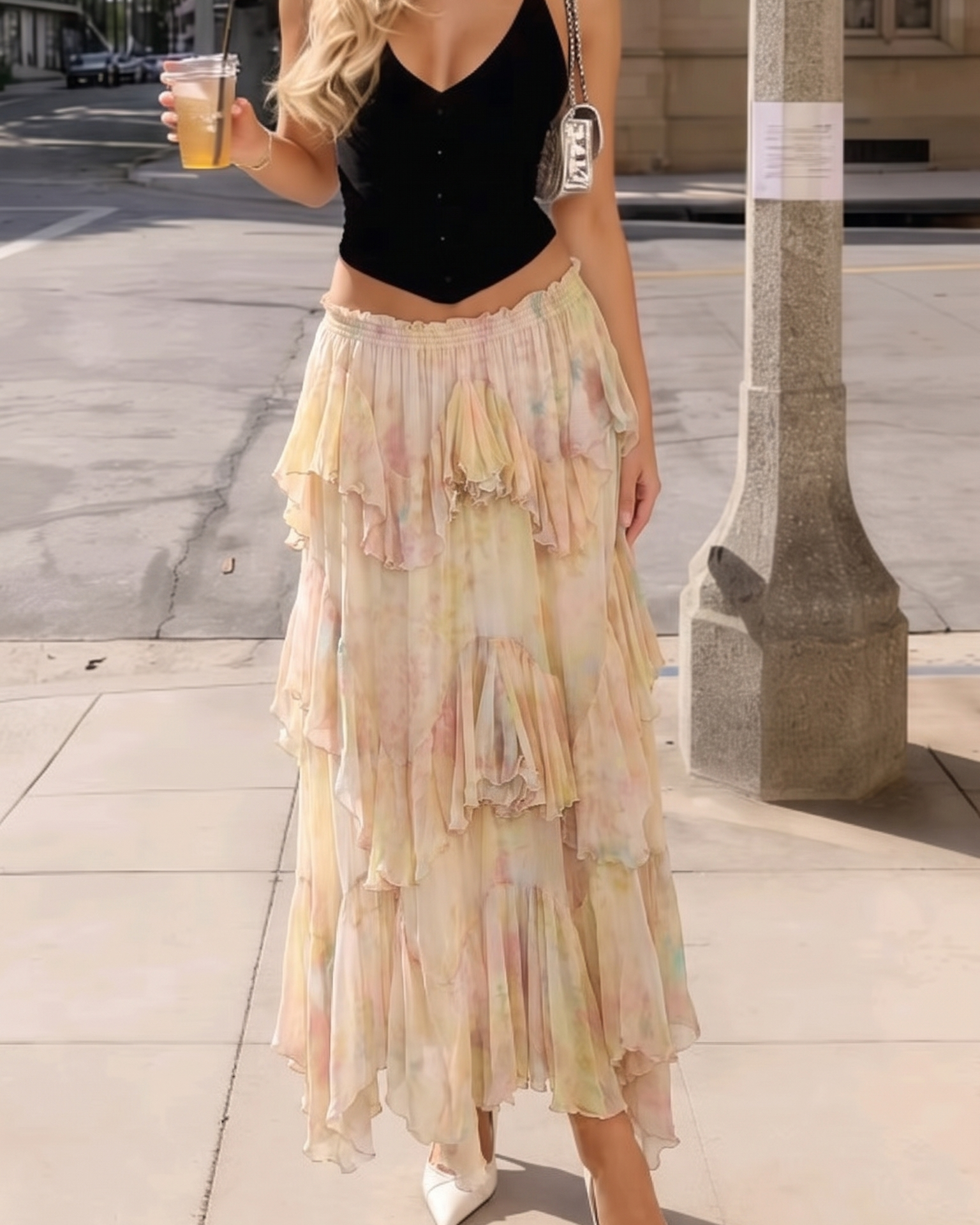 Marbella Fringe Maxi Skirt