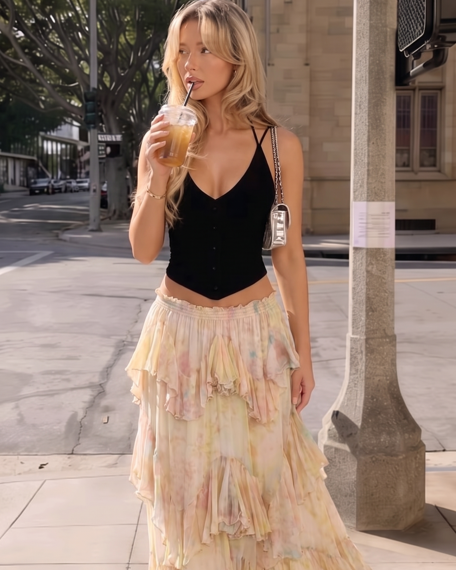Marbella Fringe Maxi Skirt