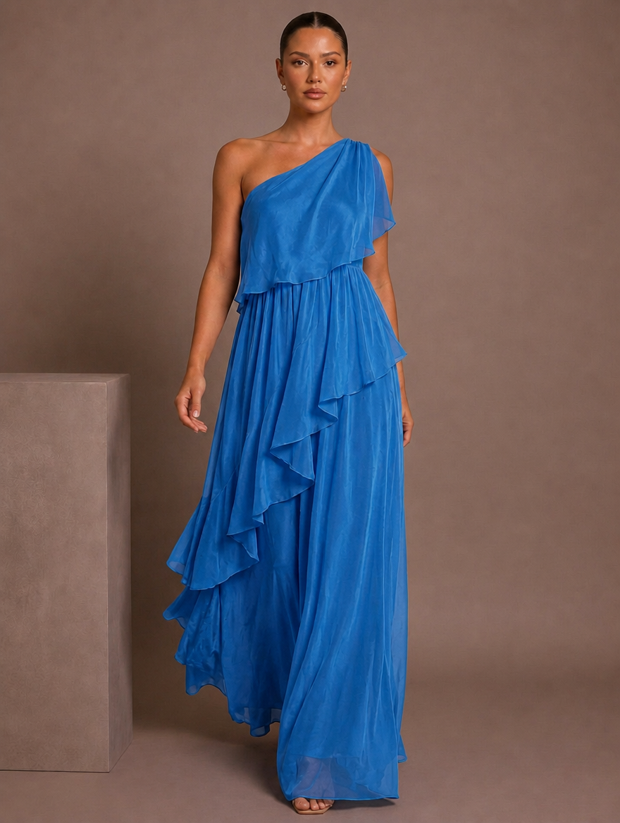 Marlene Asymmetric Ruffle Dress