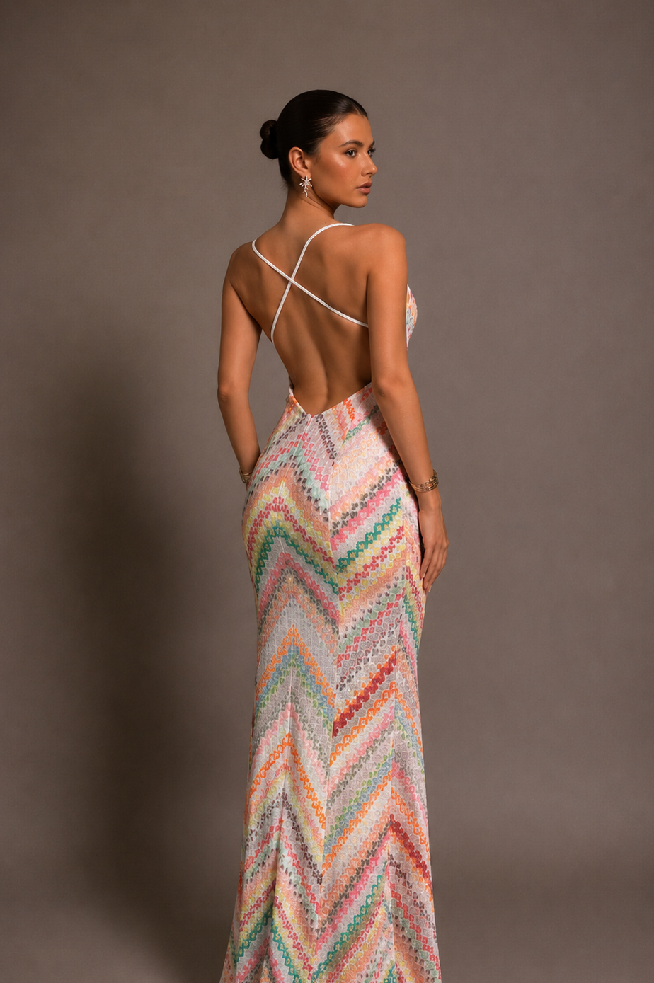 Mosaic Halter Maxi Dress