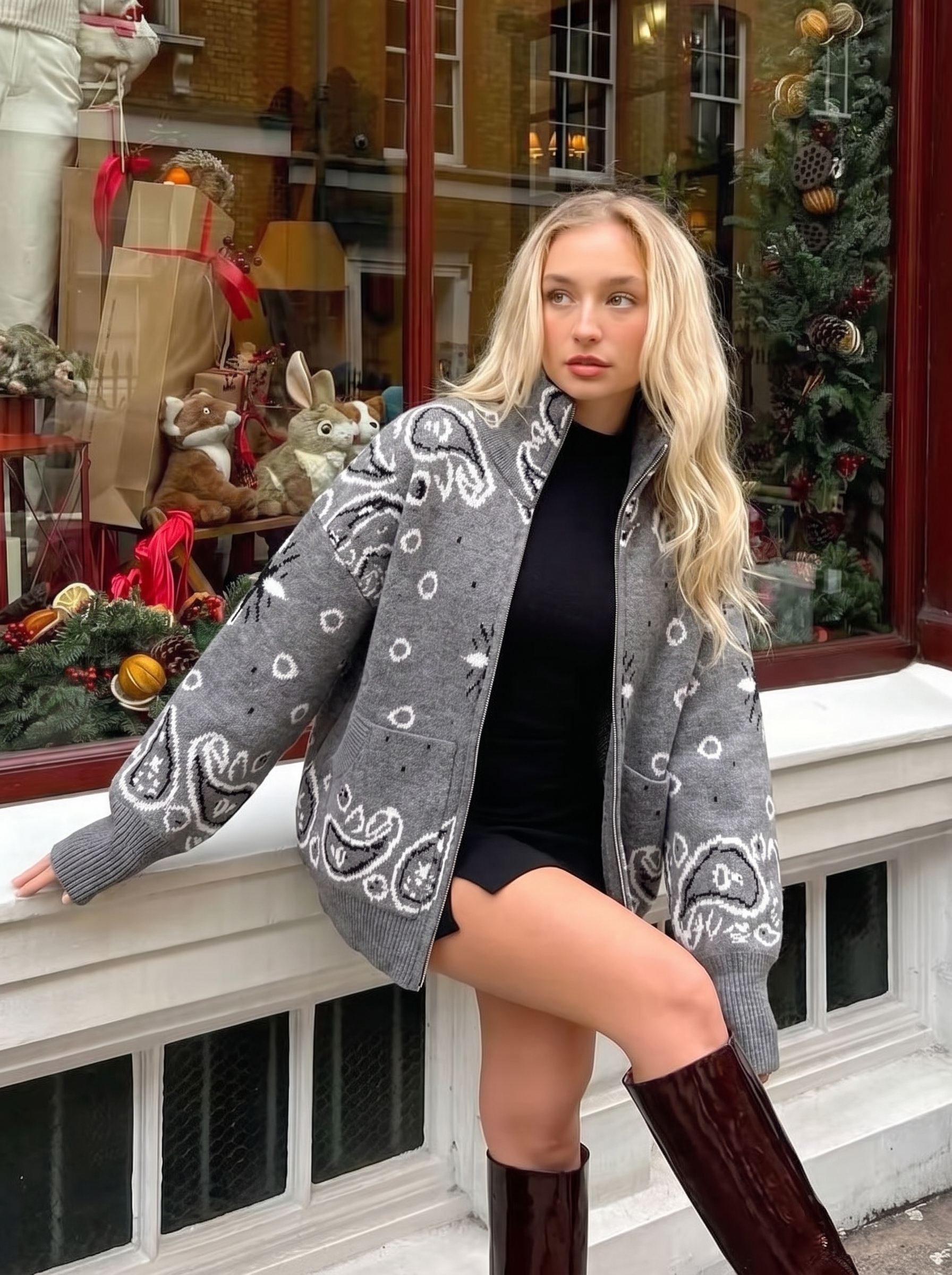 Nova Paisley Print Zip Jacket