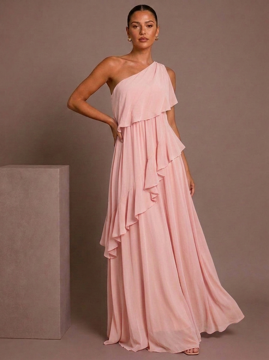 Marlene Asymmetric Ruffle Dress
