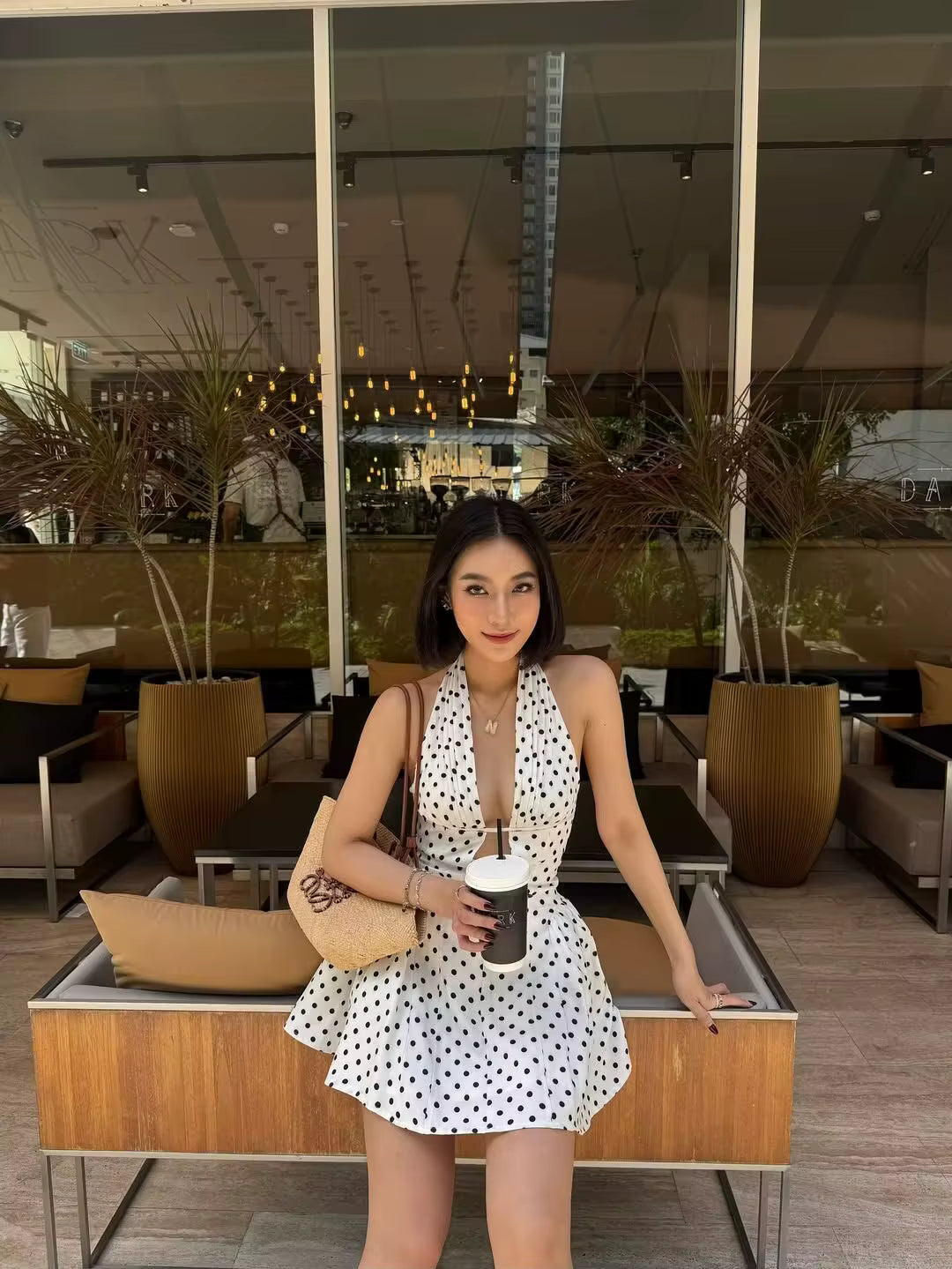 Florentine Polka Dot Mini Dress