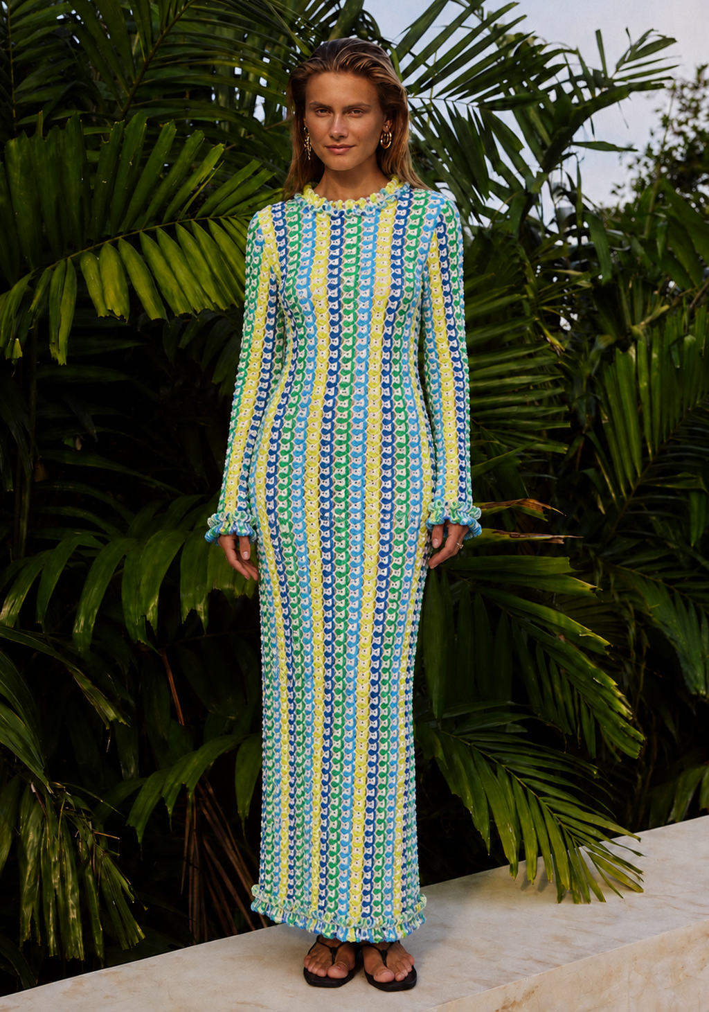 Riviera Stripe Knit Maxi Dress