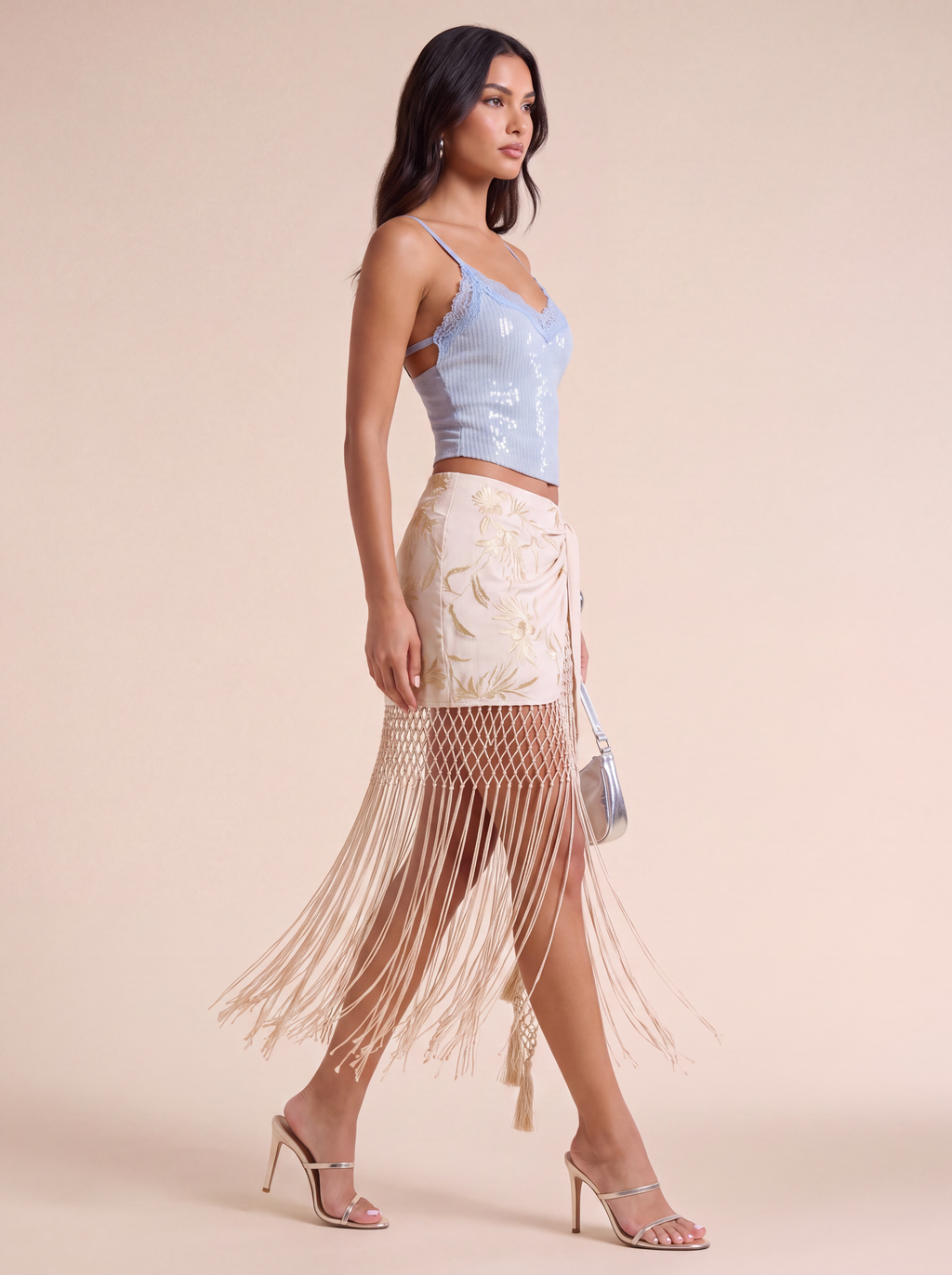 Tulum Fringe Mini Skirt