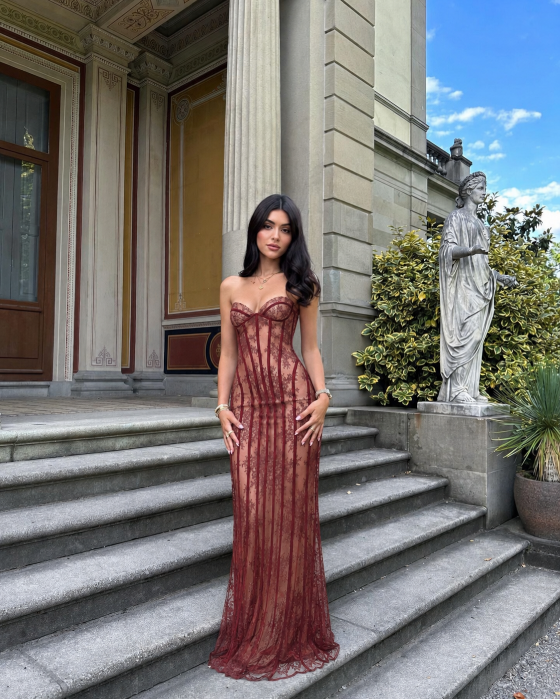 Valentina Lace Corset Maxi Dress