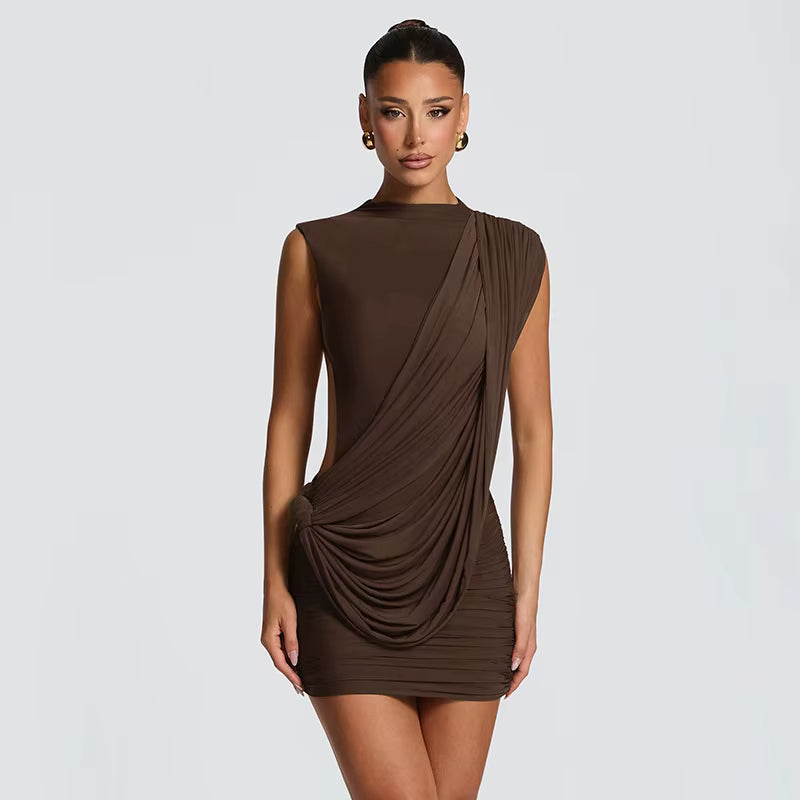 Talia Asymmetric Draped Mini
