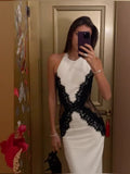 Audrey Lace Halter Maxi Dress