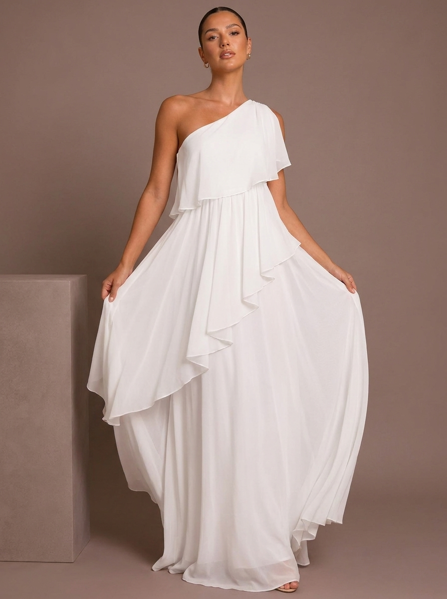 Marlene Asymmetric Ruffle Dress